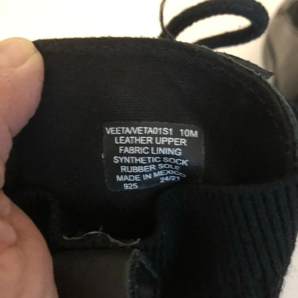 Steve Madden Black Veeta Combat Boots Women's Size 10 Leather Knit Chunky - Picture 7 of 8